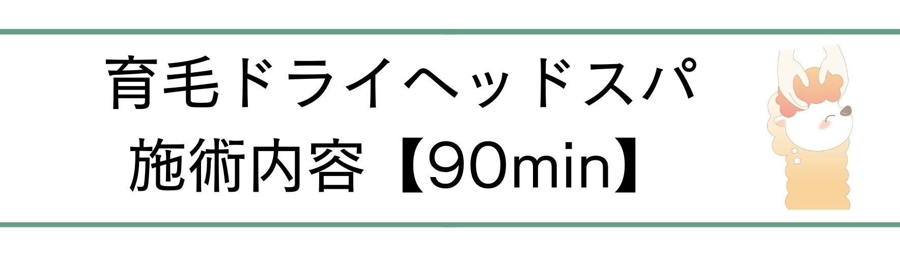 抜け毛や薄毛が気になる方のための
育毛ドライヘッドスパ施術内容【90min】